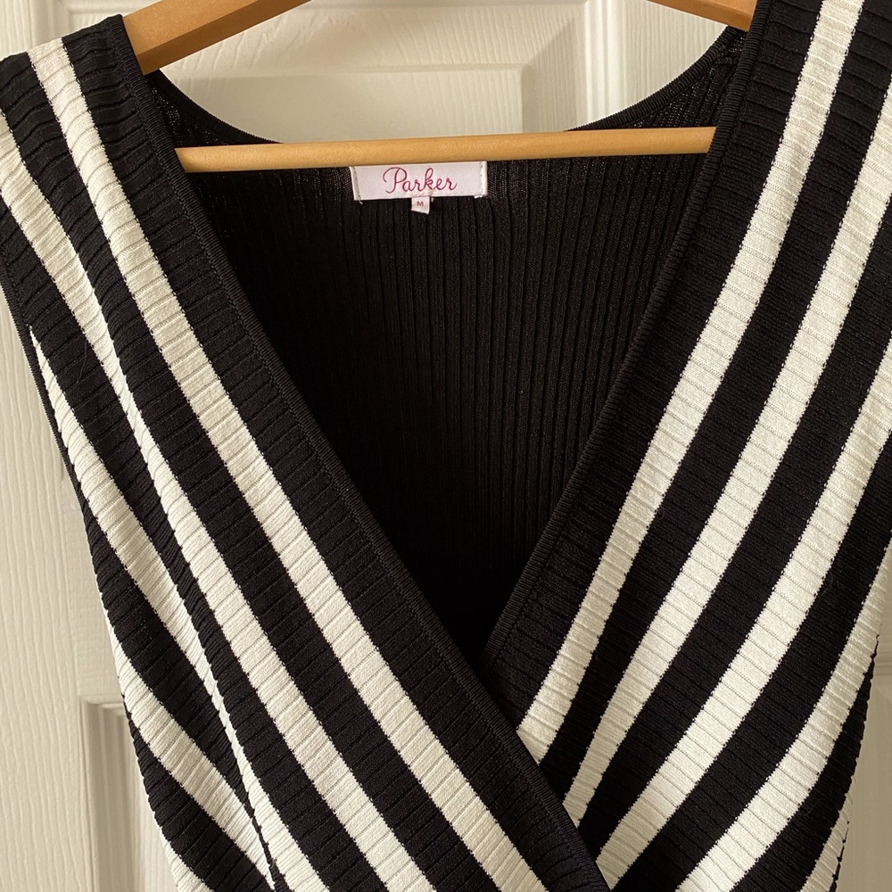 Parker black and white dress